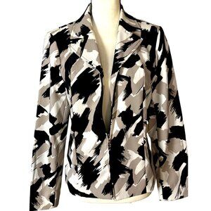 Vintage 90s Abstract Full Zip Shacket Small Splash Brush Renaissance Multicolor